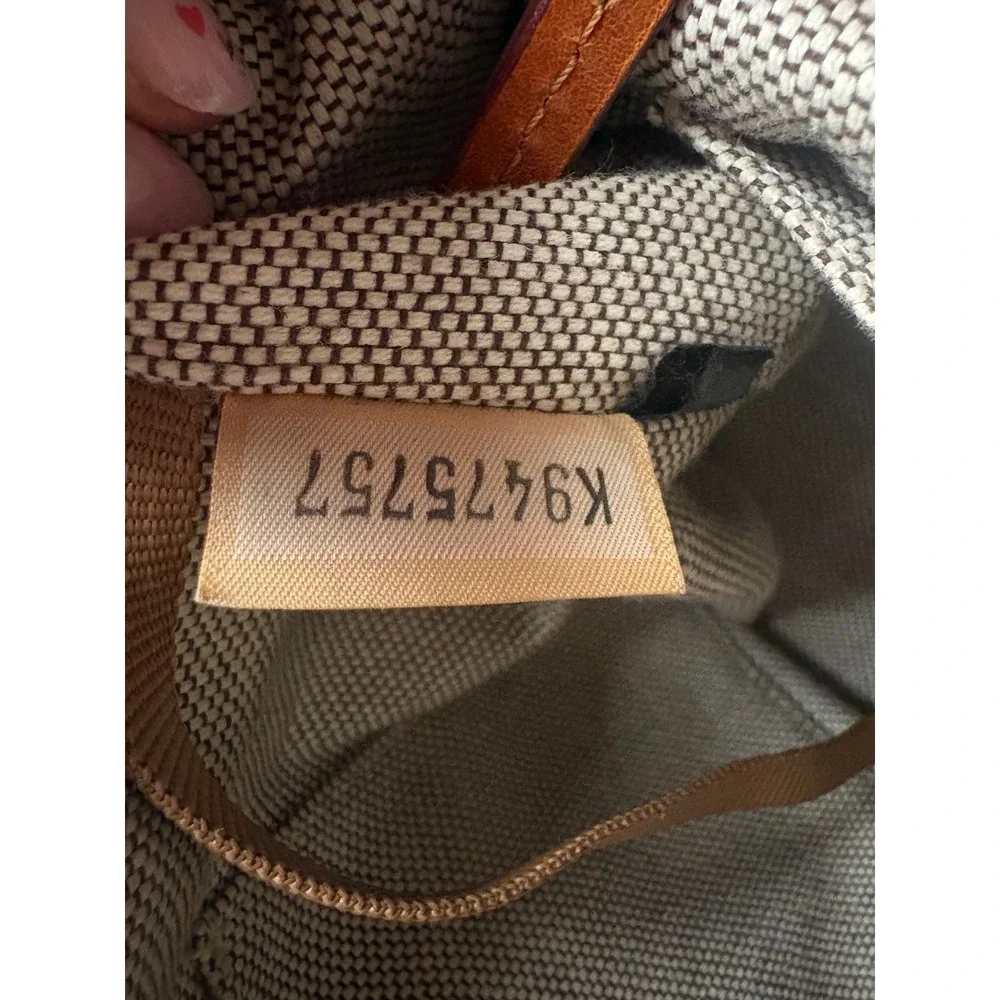 Dooney & Bourke DB Monogram Canvas Tote Bag Tassels‎ Leather Trim Large